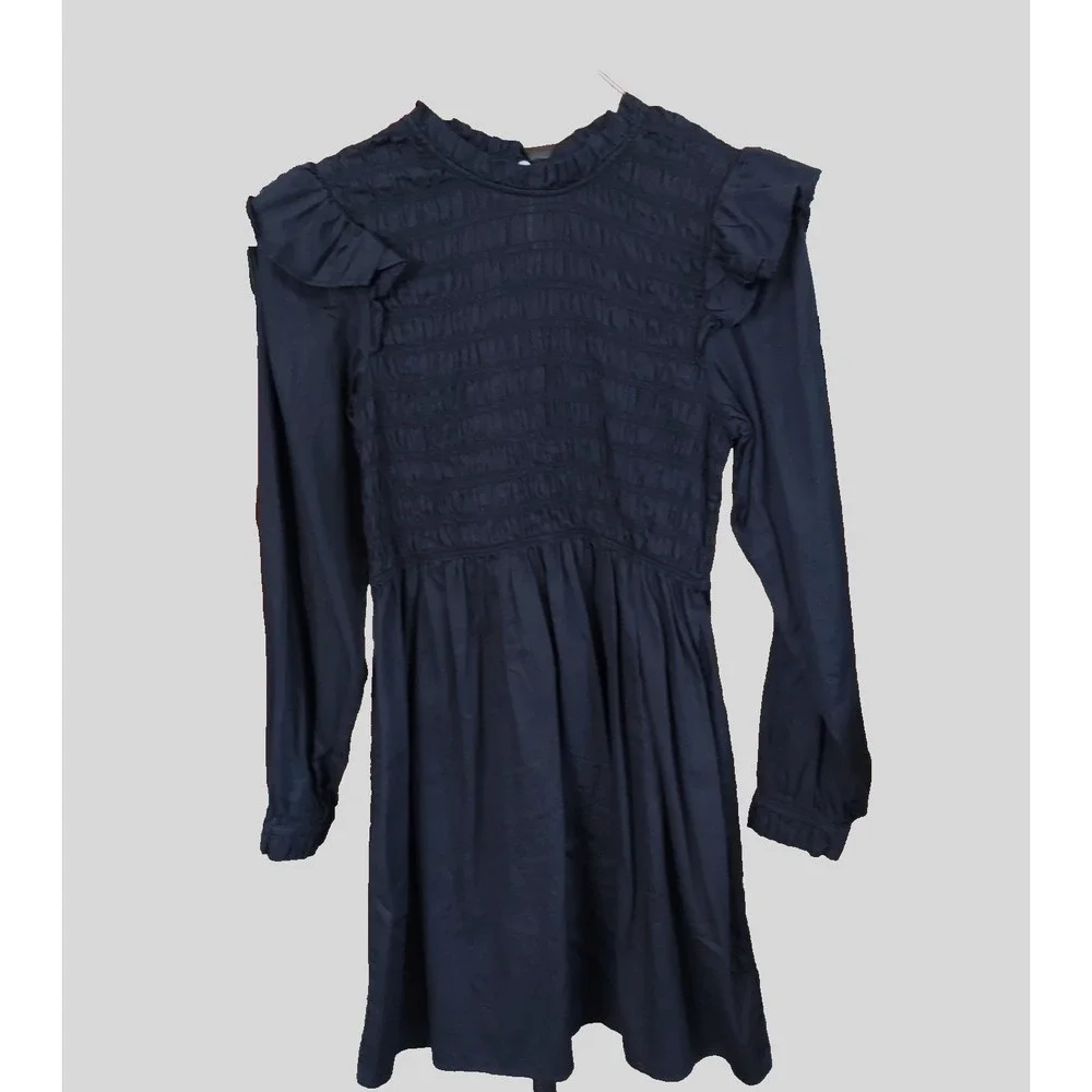 GAP Womens Dress S Smocked Ruffle Gothic Witchy Vampy Grunge Goth Cottagecore - Picture 1 of 14